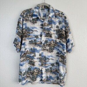 Windham Pointe hawaiian tropical Magnum PI button front shirt L